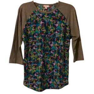 Cute! LulaRoe Disney Randy 3/4 Sleeve Baseball T-shirt. Disney Print. Sz. M